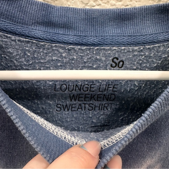 Blue Tie-Dye Striped Oversized Sweatshirt size L - Picture 2 of 4